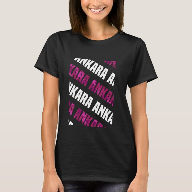 Ankara Camo Pattern Pink Camouflage T-Shirt (Front)