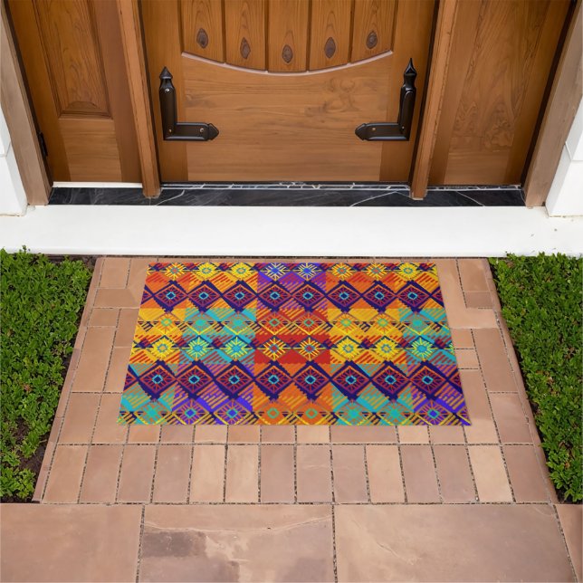Ankara Inspired Bright Patterns Ethnic Beautiful Doormat (Outdoor)