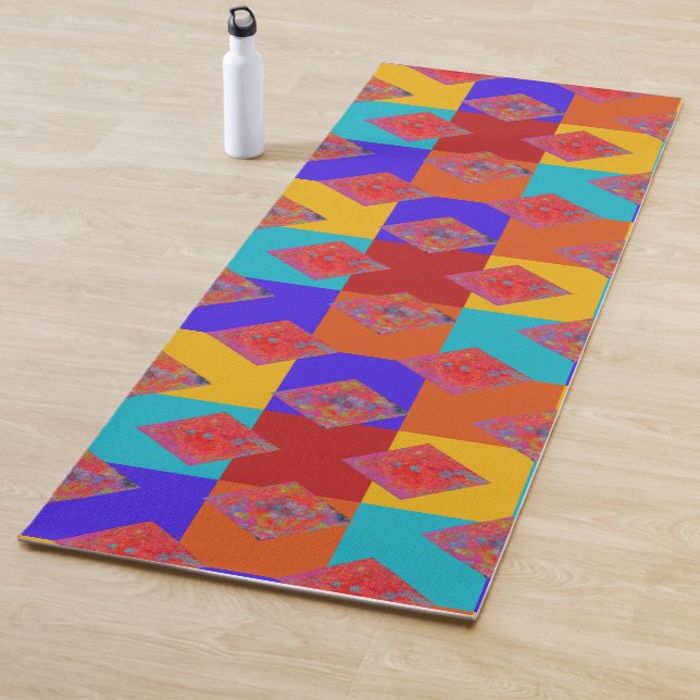 Ankara Inspired Vibrant Colours Two Designs Yoga Mat (In Situ)