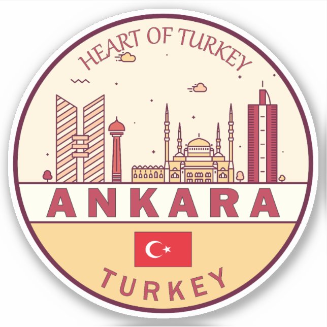 Ankara Turkey City Skyline Emblem (Front)