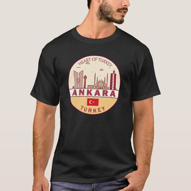 Ankara Turkey City Skyline Emblem T-Shirt (Front)