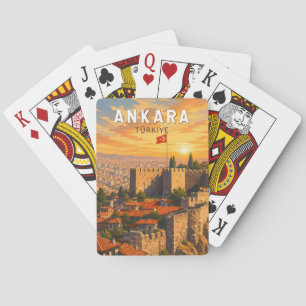 Ankara Turkey Illustration Travel Art Vintage Playing Cards