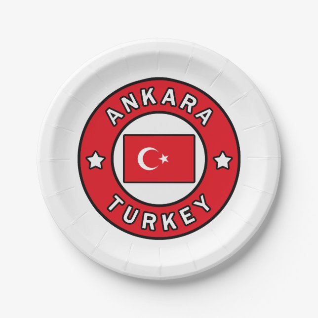 Ankara Turkey Paper Plate (Front)