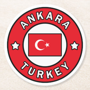 Ankara Turkey Round Paper Coaster