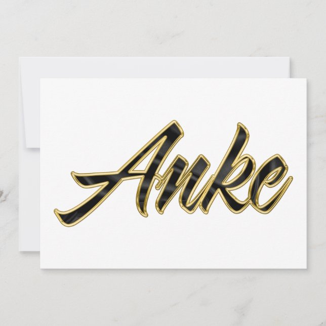 Anke black gold lettering card (Front)