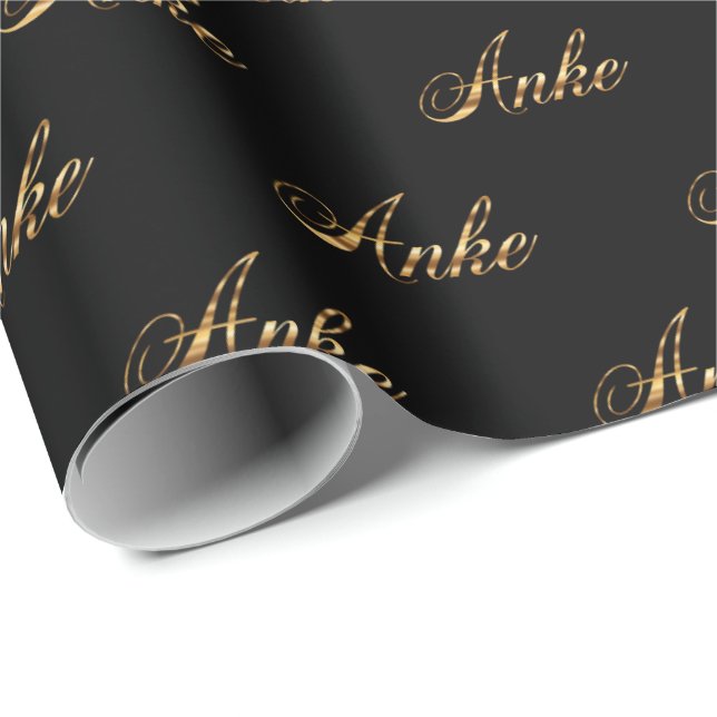 Anke gold Design Lettering Gift Paper (Roll Corner)