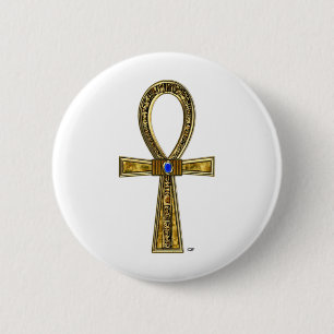 Ankh 6 Cm Round Badge