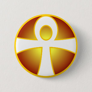Ankh 6 Cm Round Badge