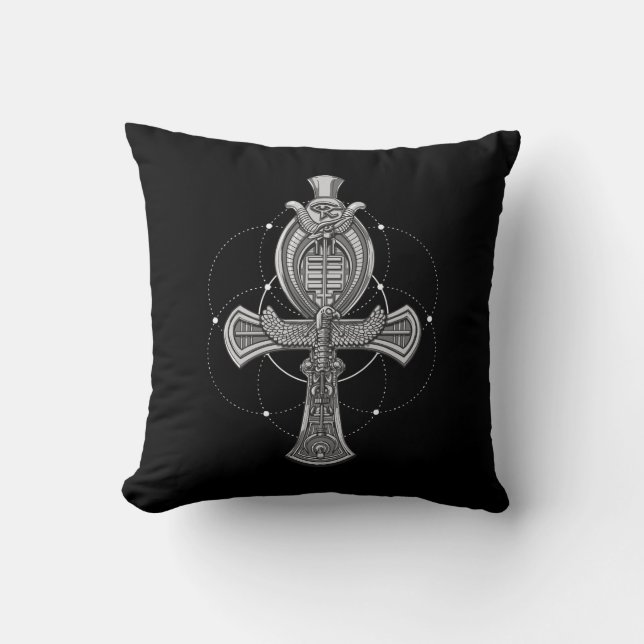 Ankh Cross Eye Of Horus Ancient Egyptian Symbol Cushion (Front)