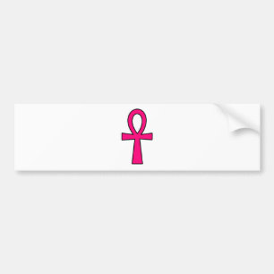 Ankh Egyptian Hieroglyphic Cross Key Life Pink Bumper Sticker