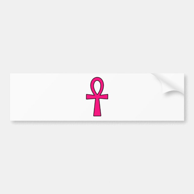 Ankh Egyptian Hieroglyphic Cross Key Life Pink Bumper Sticker (Front)