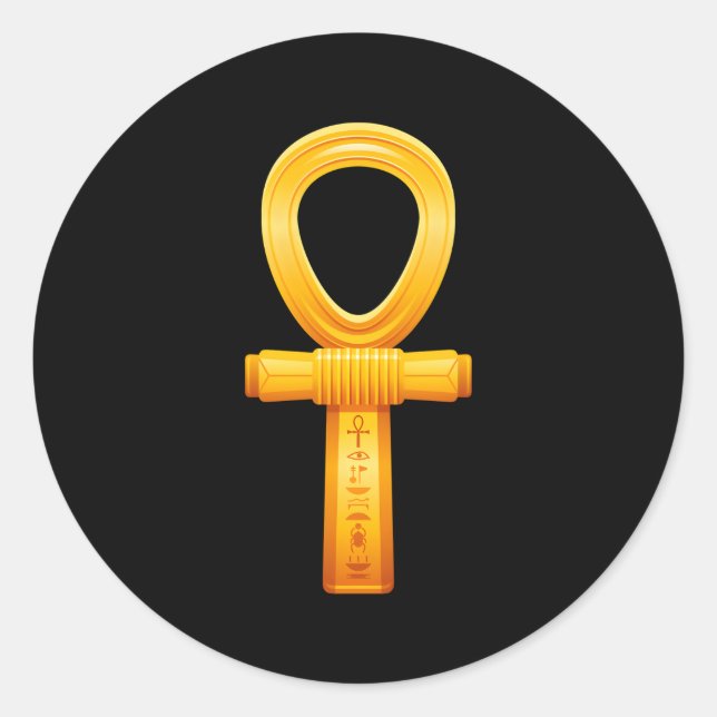 Ankh Egyptian Hieroglyphic Symbol Ancient Egyptian Classic Round Sticker (Front)