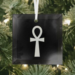 Ankh Egyptian Symbol Glass Tree Decoration