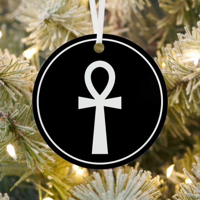 Ankh Egyptian Symbol Metal Tree Decoration (Insitu)