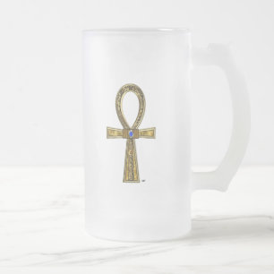 Ankh Frosted Glass Beer Mug