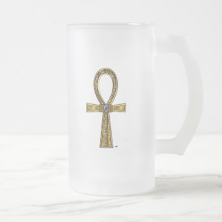 Ankh Frosted Glass Beer Mug