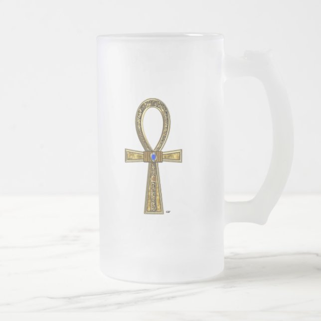 Ankh Frosted Glass Beer Mug (Right)