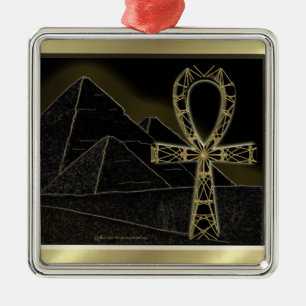 Ankh Pyramid Metal Tree Decoration