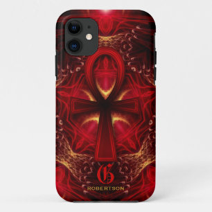 Ankh Red Goddess Monogram iPhone 5 Case