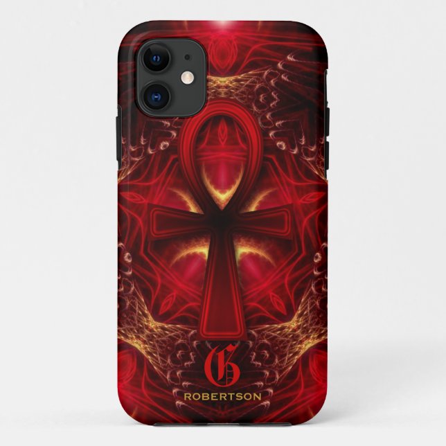 Ankh Red Goddess Monogram iPhone 5 Case (Back)