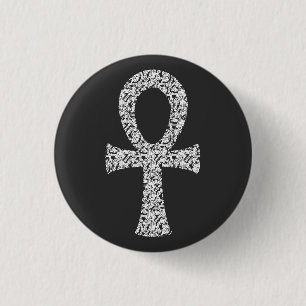 Ankh Swirl Pattern 3 Cm Round Badge
