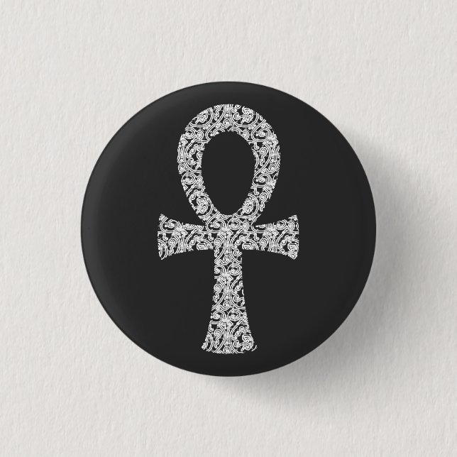 Ankh Swirl Pattern 3 Cm Round Badge (Front)