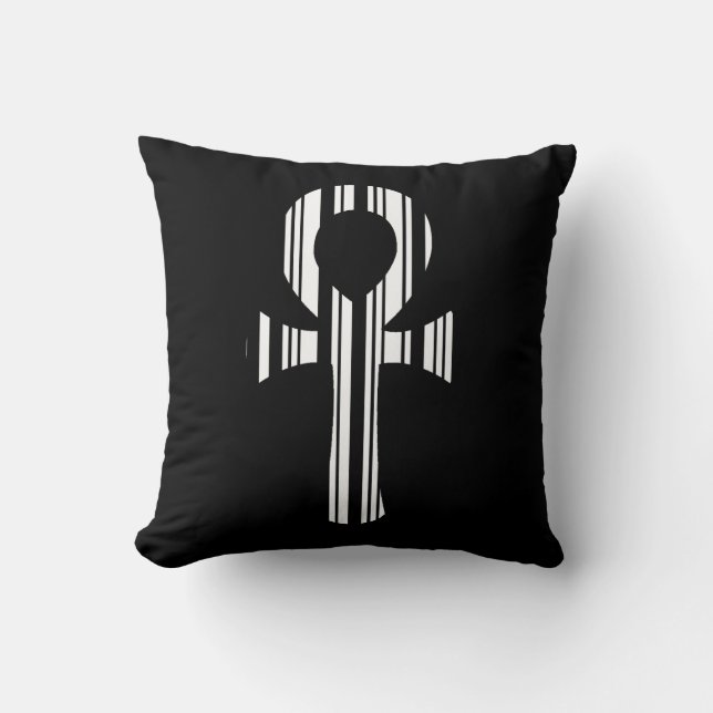 ANKH SYMBOL BAR CODE Ankhs Barcode Design Pattern Cushion (Front)