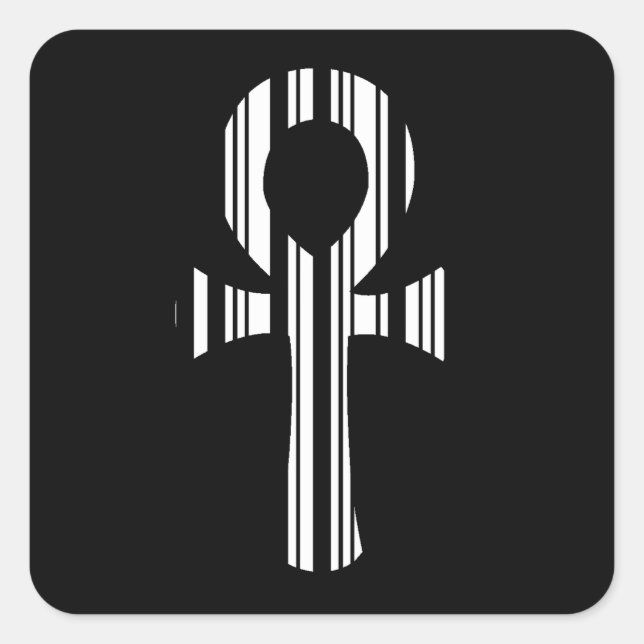 ANKH SYMBOL BAR CODE Ankhs Barcode Design Pattern Square Sticker (Front)