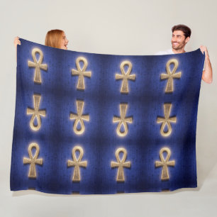 Ankh Symbol Bedeutung – Schlüssel des Lebens Fleece Blanket