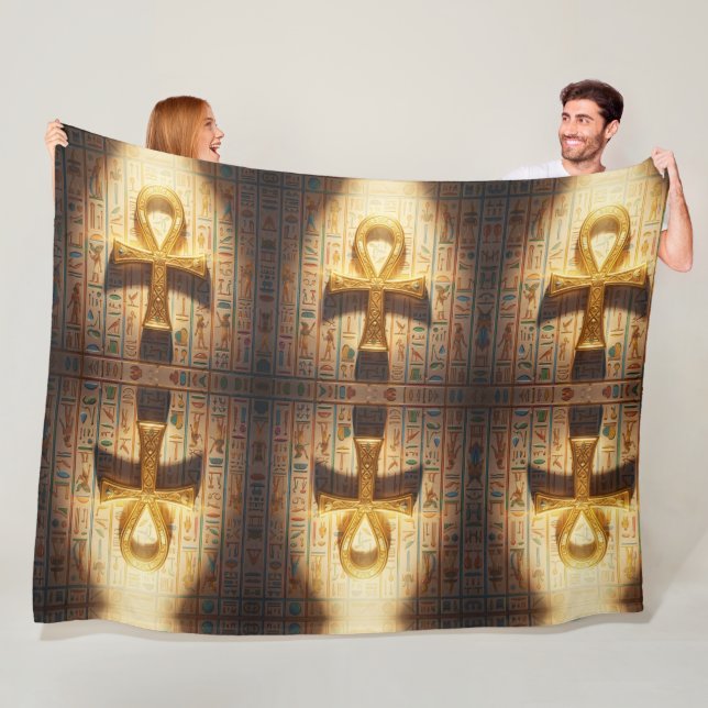 Ankh Symbol Meaning – Key of Life1 Fleece Blanket (In Situ)