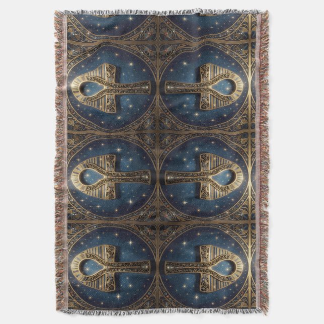 Ankh Symbol Meaning – Key of Life´10 Throw Blanket (Front Vertical)