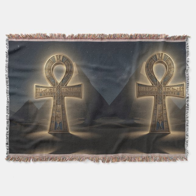 Ankh Symbol Meaning – Key of Life´6 Throw Blanket (Front)