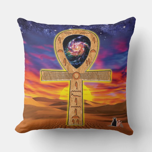 Ankh Throw Pillow (Front)