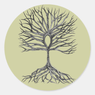 Ankh  Tree of LIfe Design Classic Round Sticker