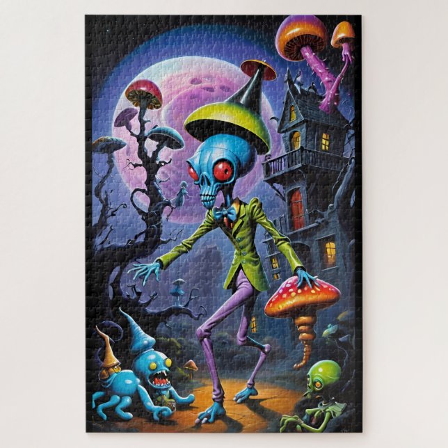 Ankle-Biter in Shroom Town Fantasy Jigsaw Puzzle (Vertical)