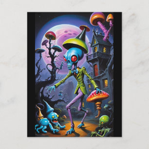 Ankle-Biter in Shroom Town Fantasy Postcard