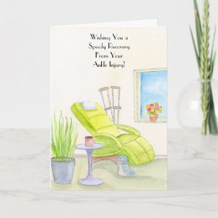 Ankle Injury Recovery Crutches & Boot Card