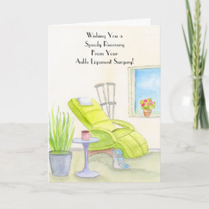 Ankle Ligament Surgery Recovery Crutches & Boot Card