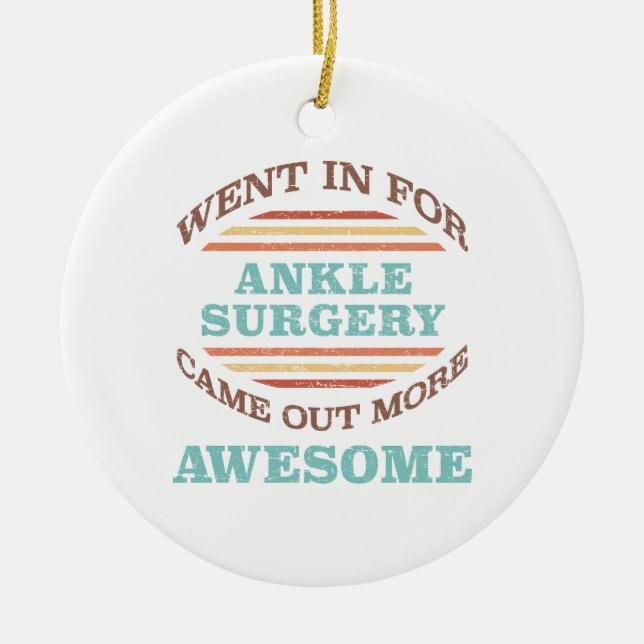 Ankle Surgery Recovery Humour Ceramic Tree Decoration (Front)