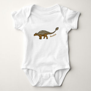 Ankylosaurus armoured dinosaur illustration baby bodysuit