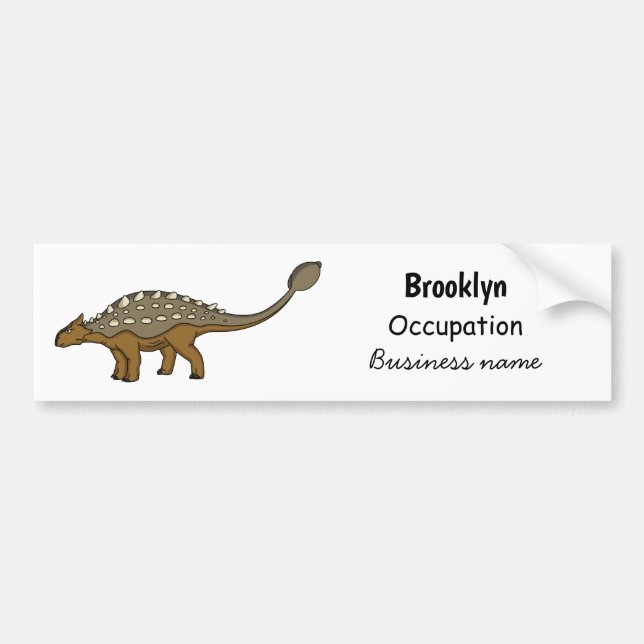 Ankylosaurus armoured dinosaur illustration  bumper sticker (Front)