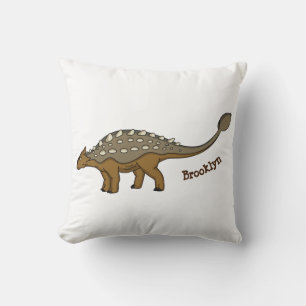 Ankylosaurus armoured dinosaur illustration cushion