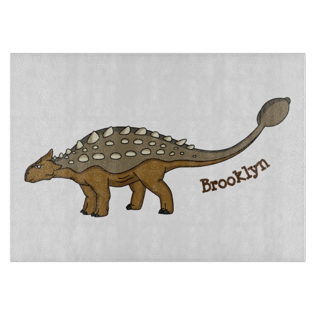 Ankylosaurus armoured dinosaur illustration cutting board (Front)