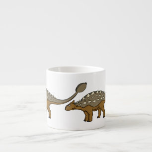 Ankylosaurus armoured dinosaur illustration espresso cup