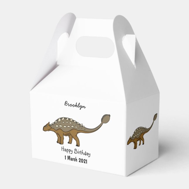 Ankylosaurus armoured dinosaur illustration  favour box (Front Side)