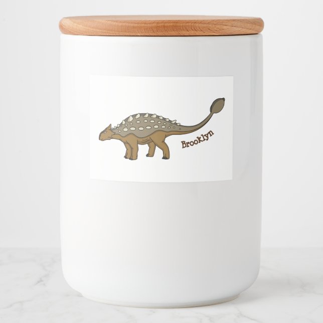 Ankylosaurus armoured dinosaur illustration food label (Front)