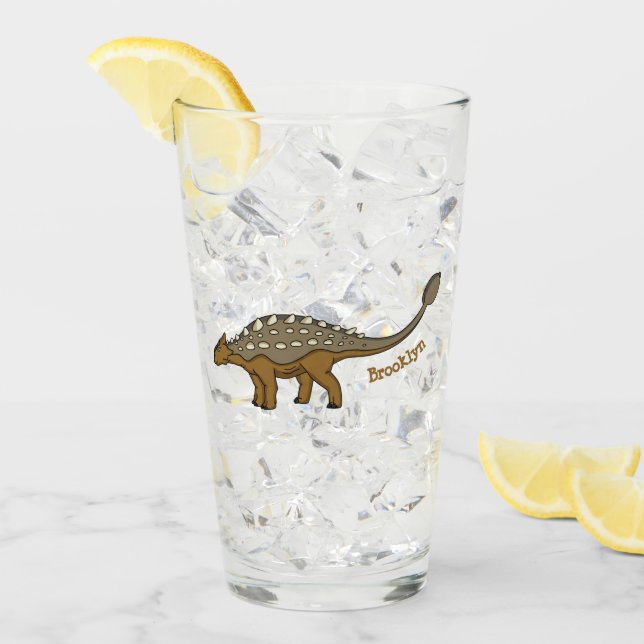 Ankylosaurus armoured dinosaur illustration glass (Front Ice)