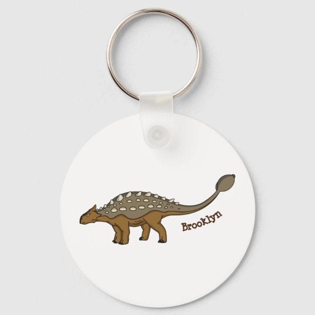 Ankylosaurus armoured dinosaur illustration key ring (Front)