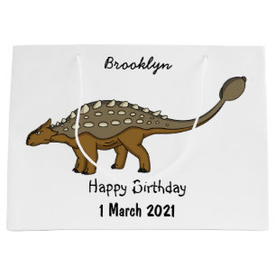Ankylosaurus armoured dinosaur illustration large gift bag