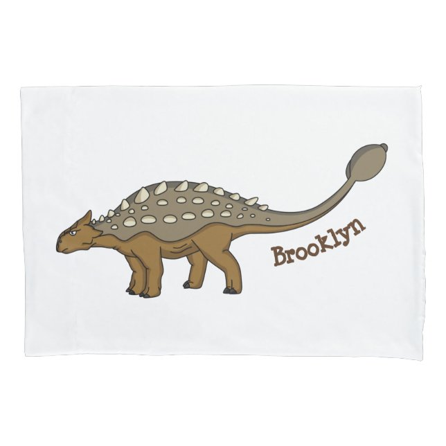 Ankylosaurus armoured dinosaur illustration pillowcase (Front)